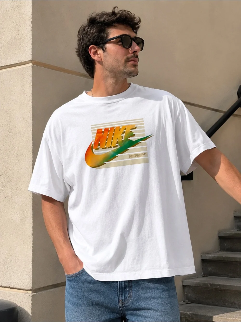 Nike Men's White Graphic Logo T-Shirt Size XXL